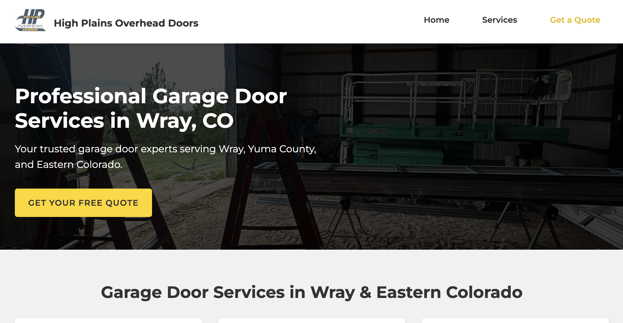 High Plains Overhead Doors Website